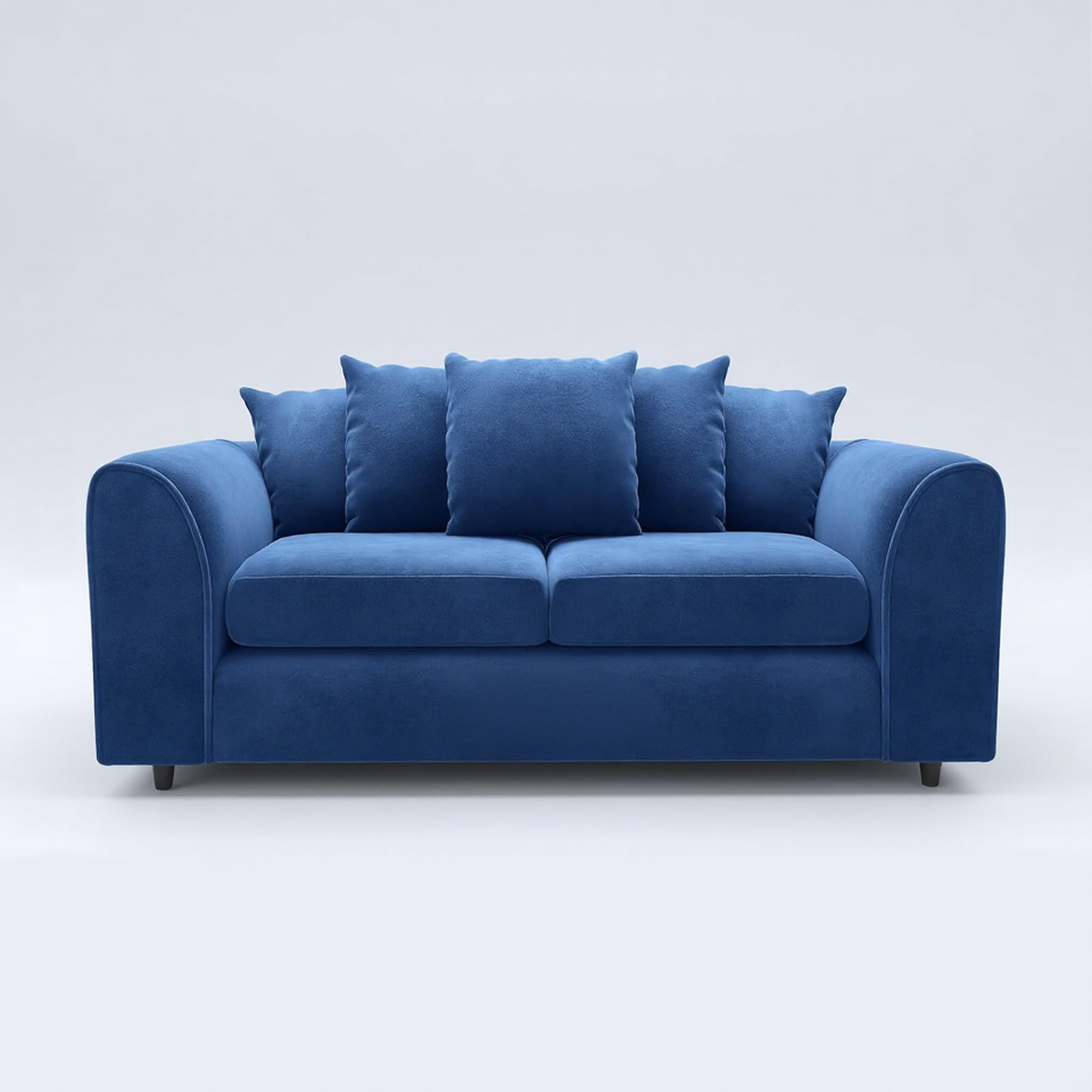 DELANO Plush Velvet 3 Seater Scatterback Sofa - Midnight Blue - Home Done