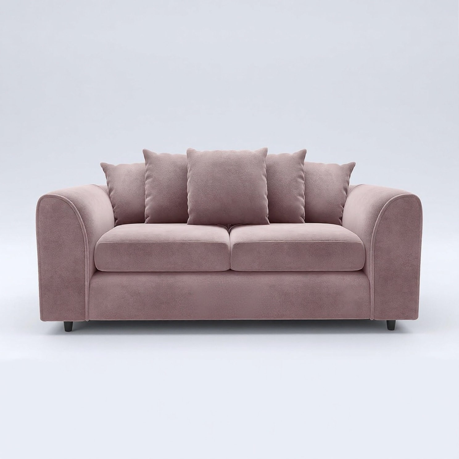 DELANO Plush Velvet 3 Seater Scatterback Sofa - Pink - Home Done