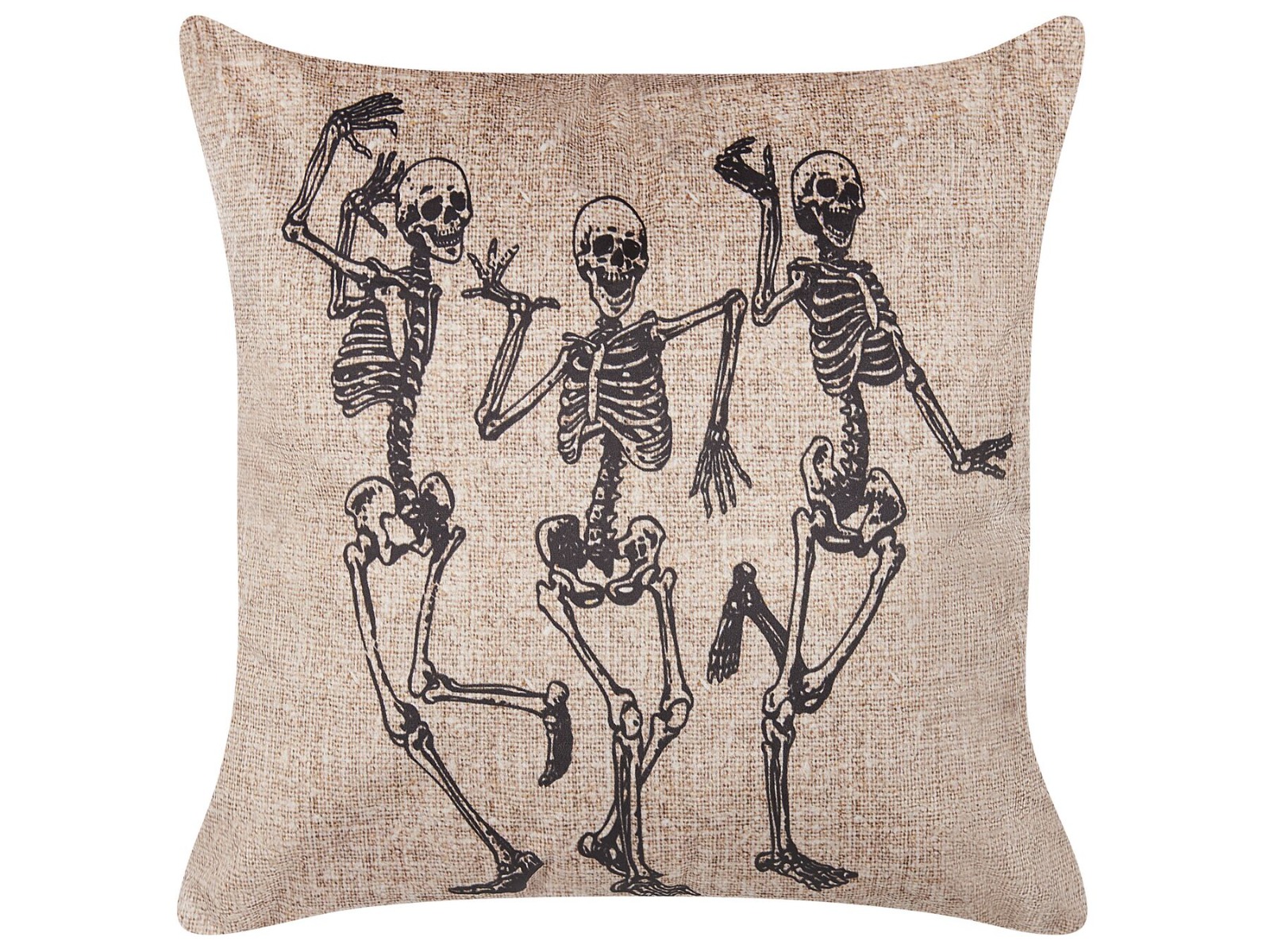 Skeletons Lair Velvet Cushion 45x45cm - Beige - Gemini Interiors