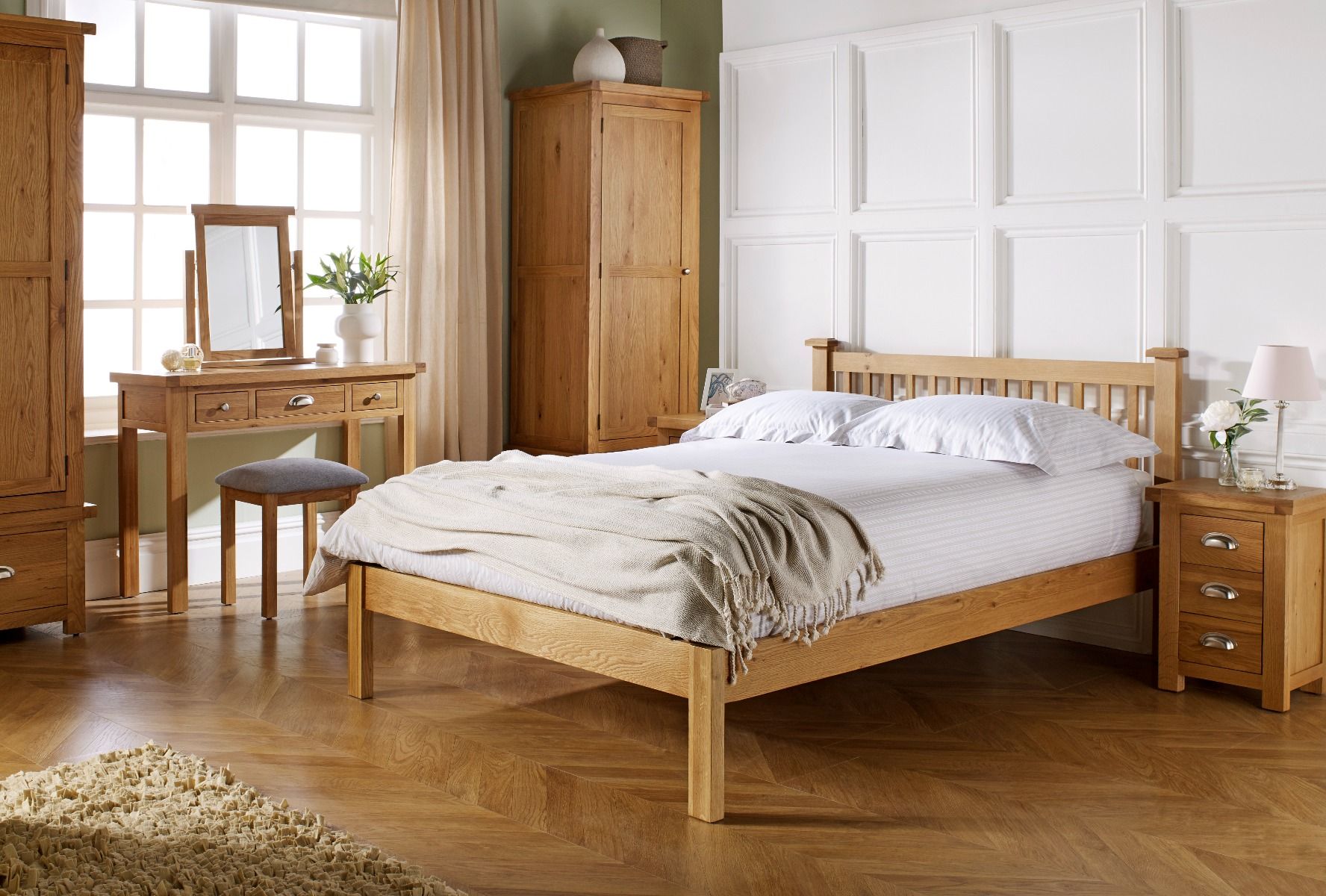 Birlea Woburn Oak Bed Frame - Double 4ft6 - Birlea Essentials