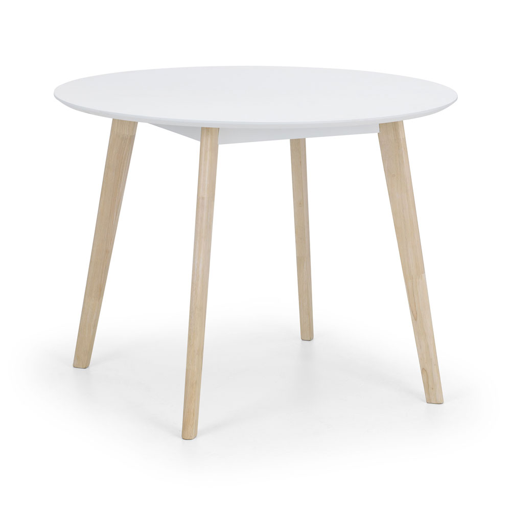 Casa Retro Design Round Dining Table - White - JB Collections