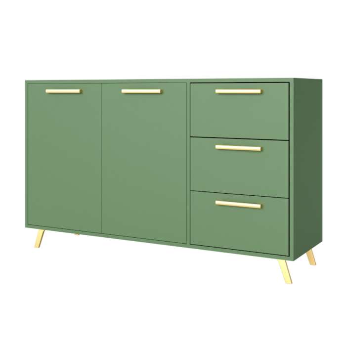 BARNSLEY 2 Door Sideboard with 3 Drawers - Green - Avellino & Wells