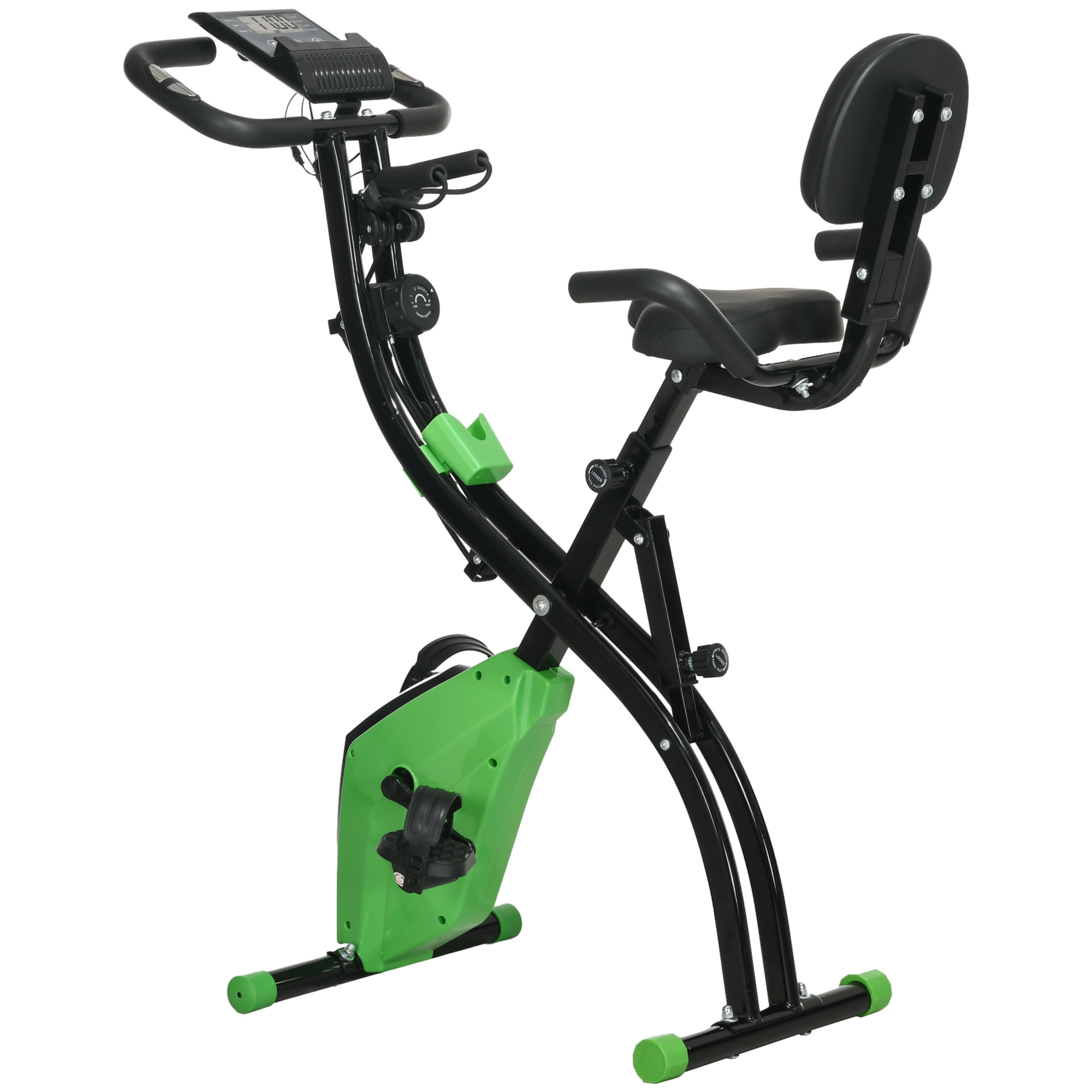 HERON 2 in 1 Folding Exercise Bike with 8 Level Magnetic Resistance Green - Life Essentials