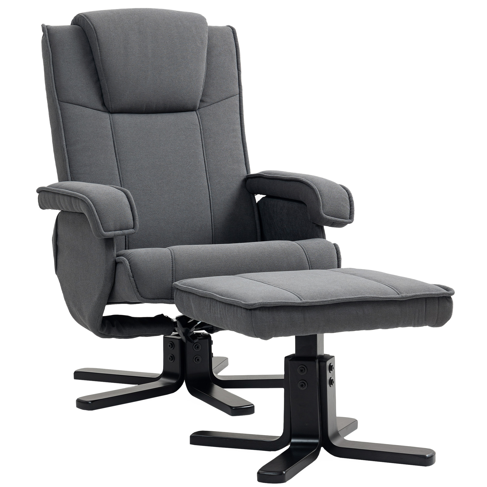 HERON Rocker Swivel Recliner Chair Charcoal Grey Velvet - Life Essentials