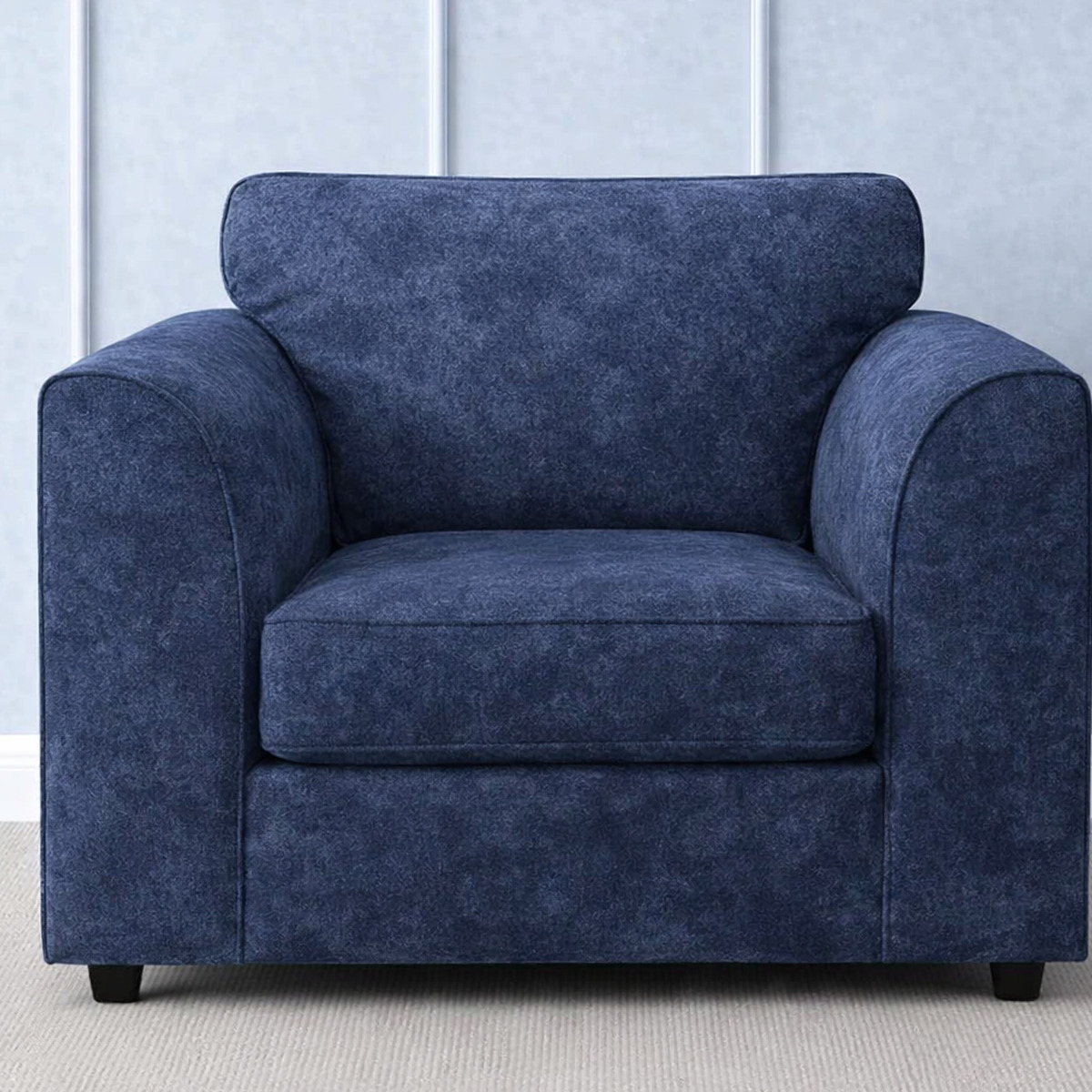 LORVANI Fabric Armchair - Midnight Blue - Home Done