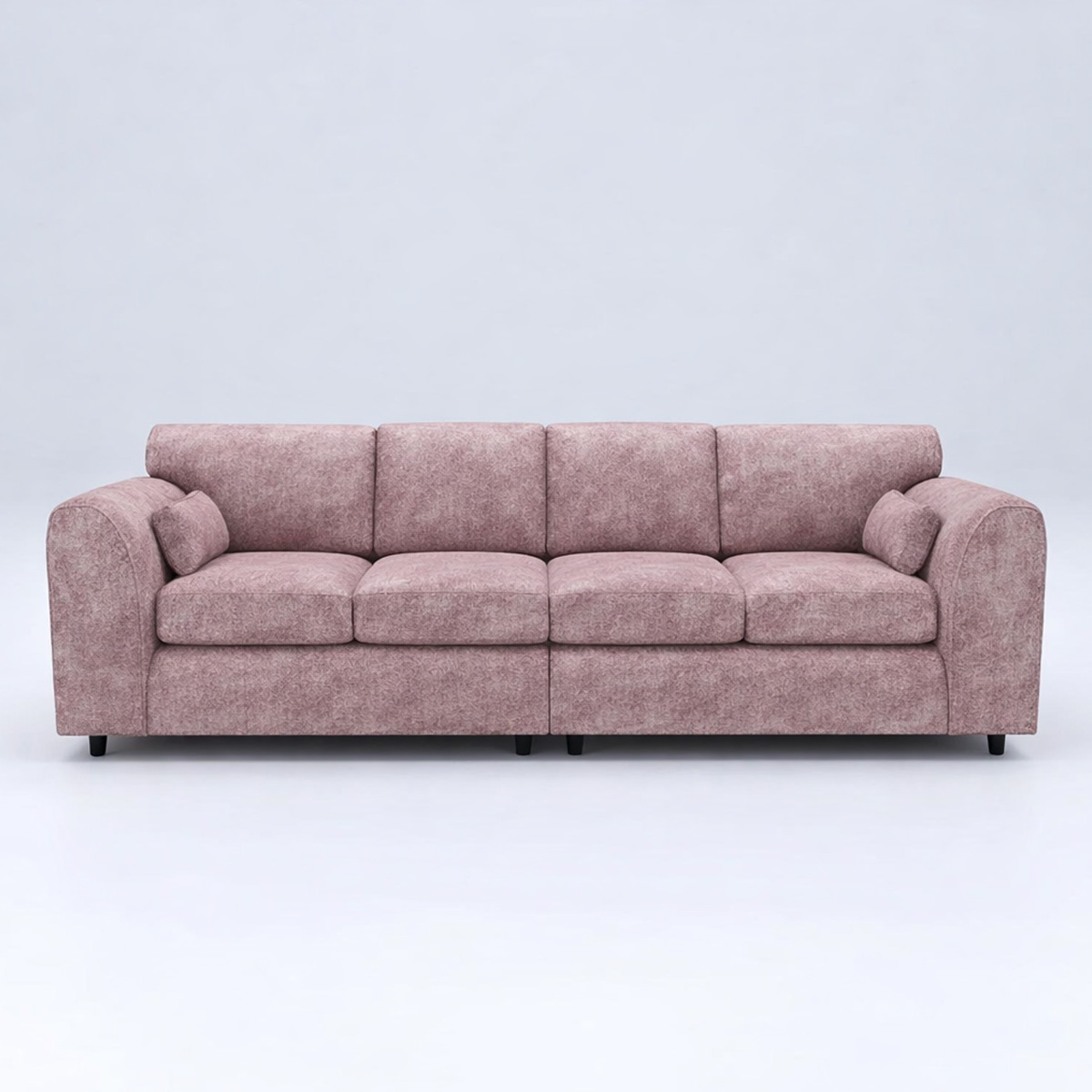 LORVANI Fabric 4 Seater Fullback Sofa - Pink - Home Done