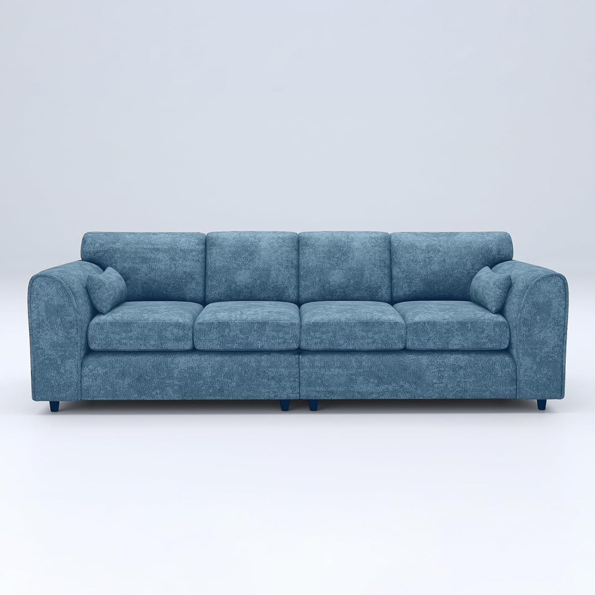 LORVANI Fabric 4 Seater Fullback Sofa - Sky Blue - Home Done