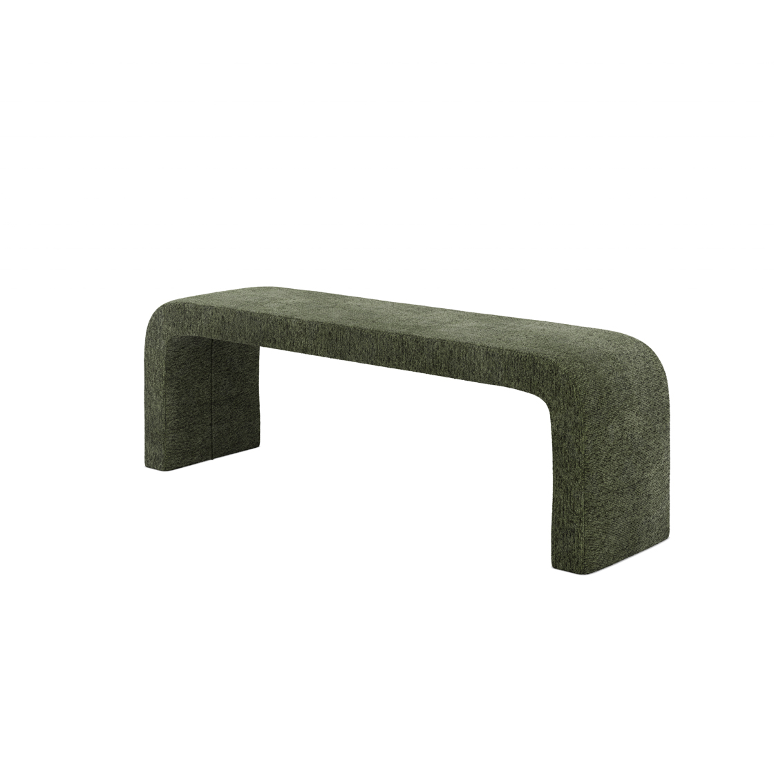 RENNAN Boucle Fabric Seating Bench - Green - Leeds Plywood