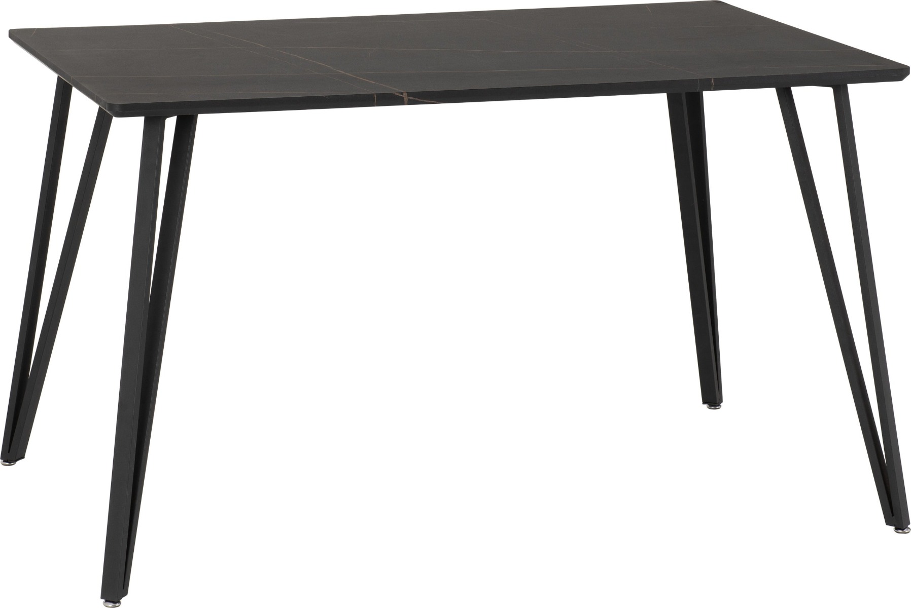 Marlow Dining Table - Black Marble Effect Black - Budget Deals