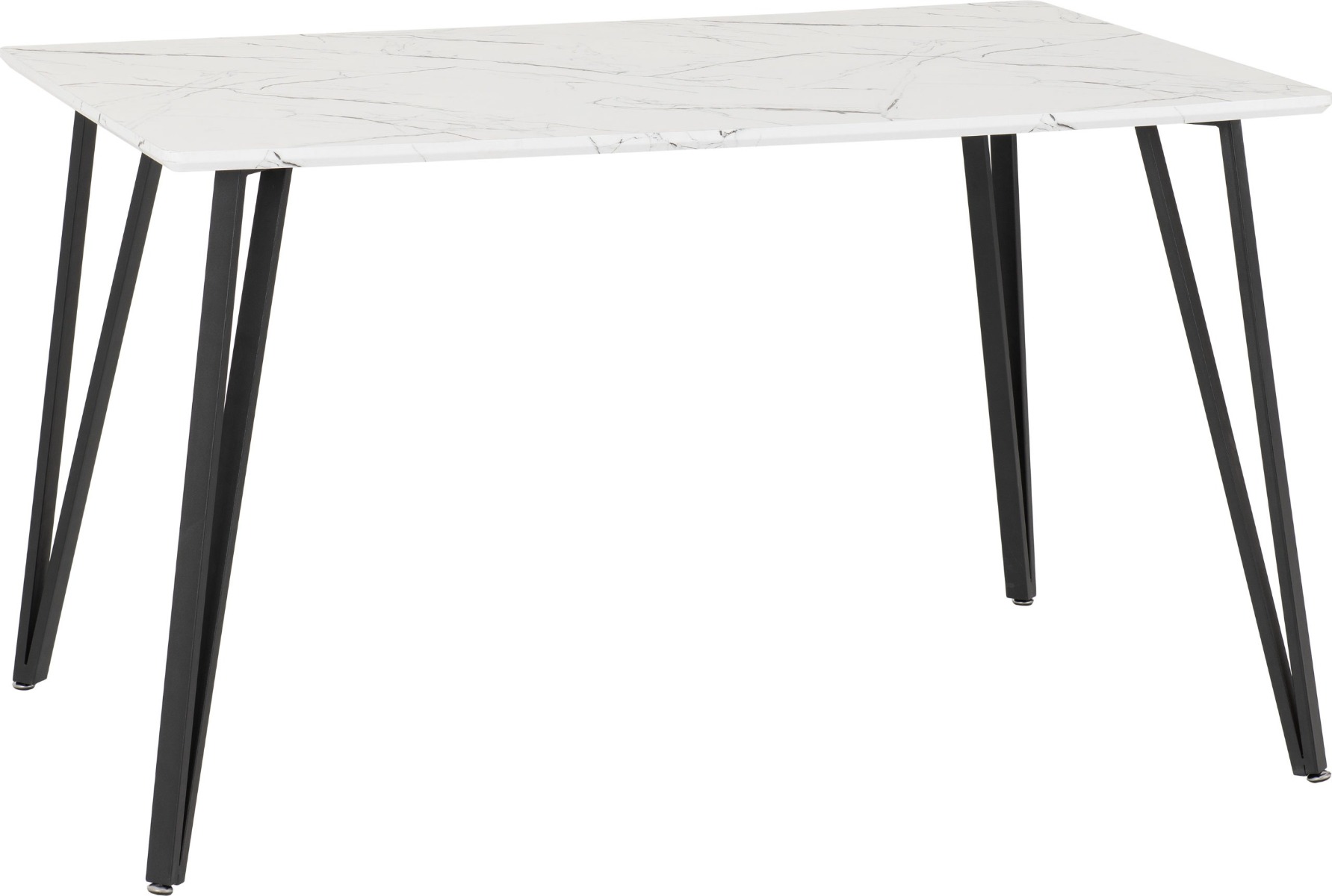 Marlow Dining Table - White Marble Effect Black - Budget Deals