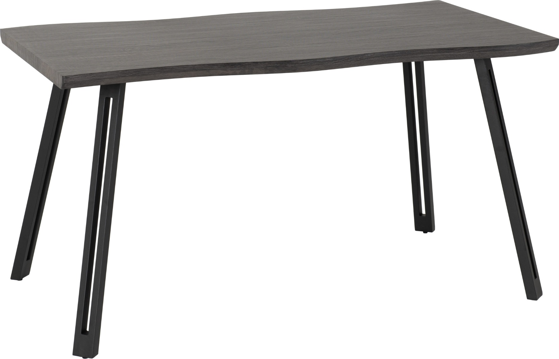Quebec Wave Edge Dining Table - Black Wood Grain Black - Budget Deals