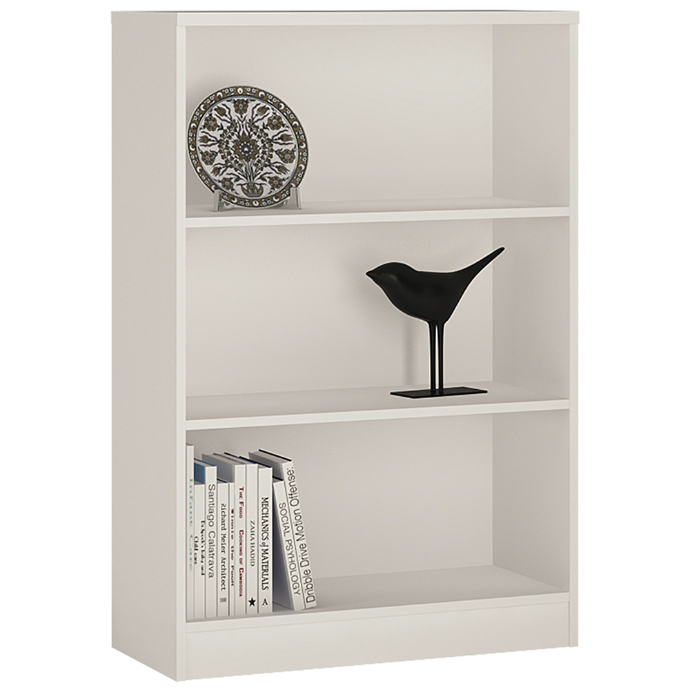 4 You Medium Wide Bookcase - Pearl White - Rosalind Collection