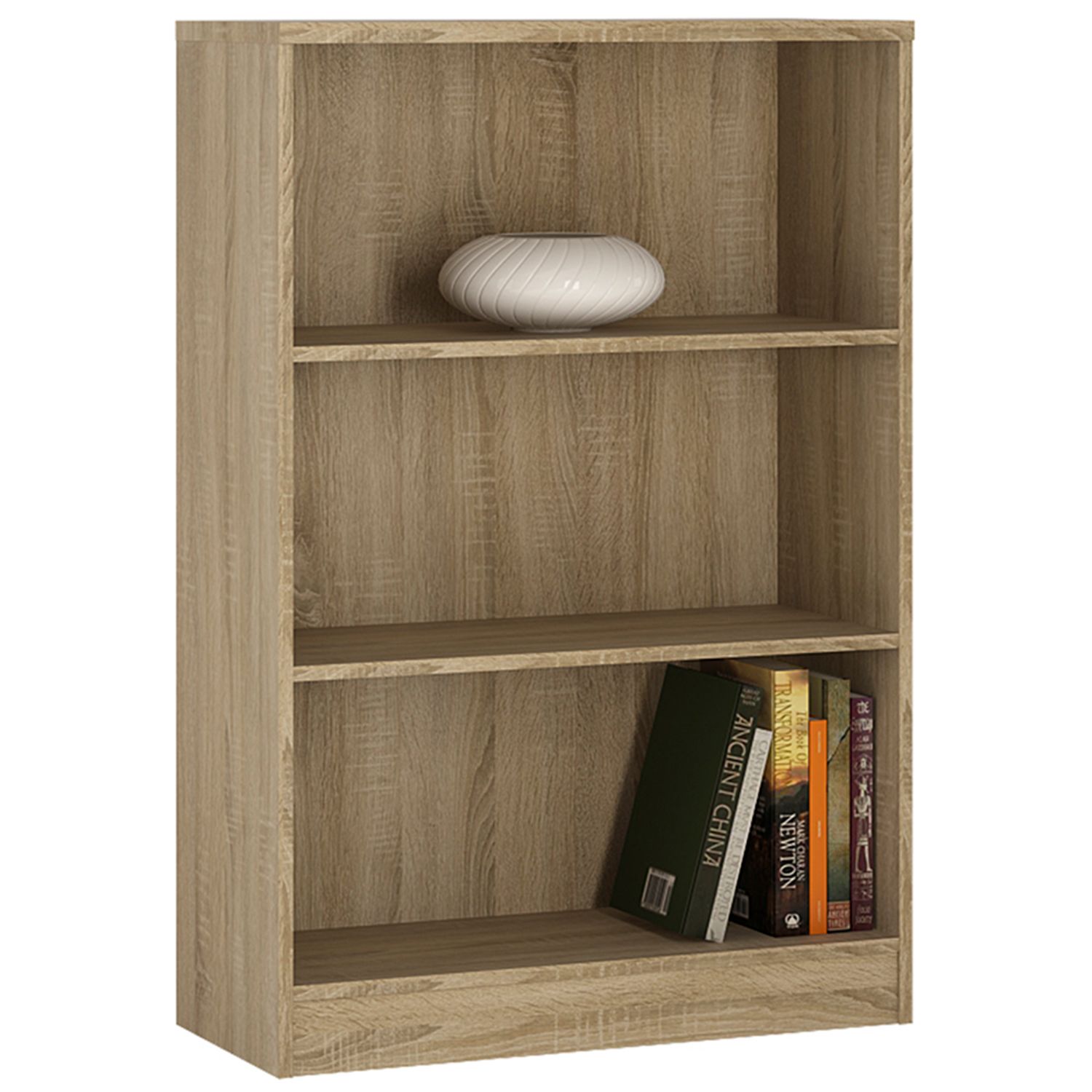 4 You Medium Wide Bookcase - Sonama Oak - Rosalind Collection