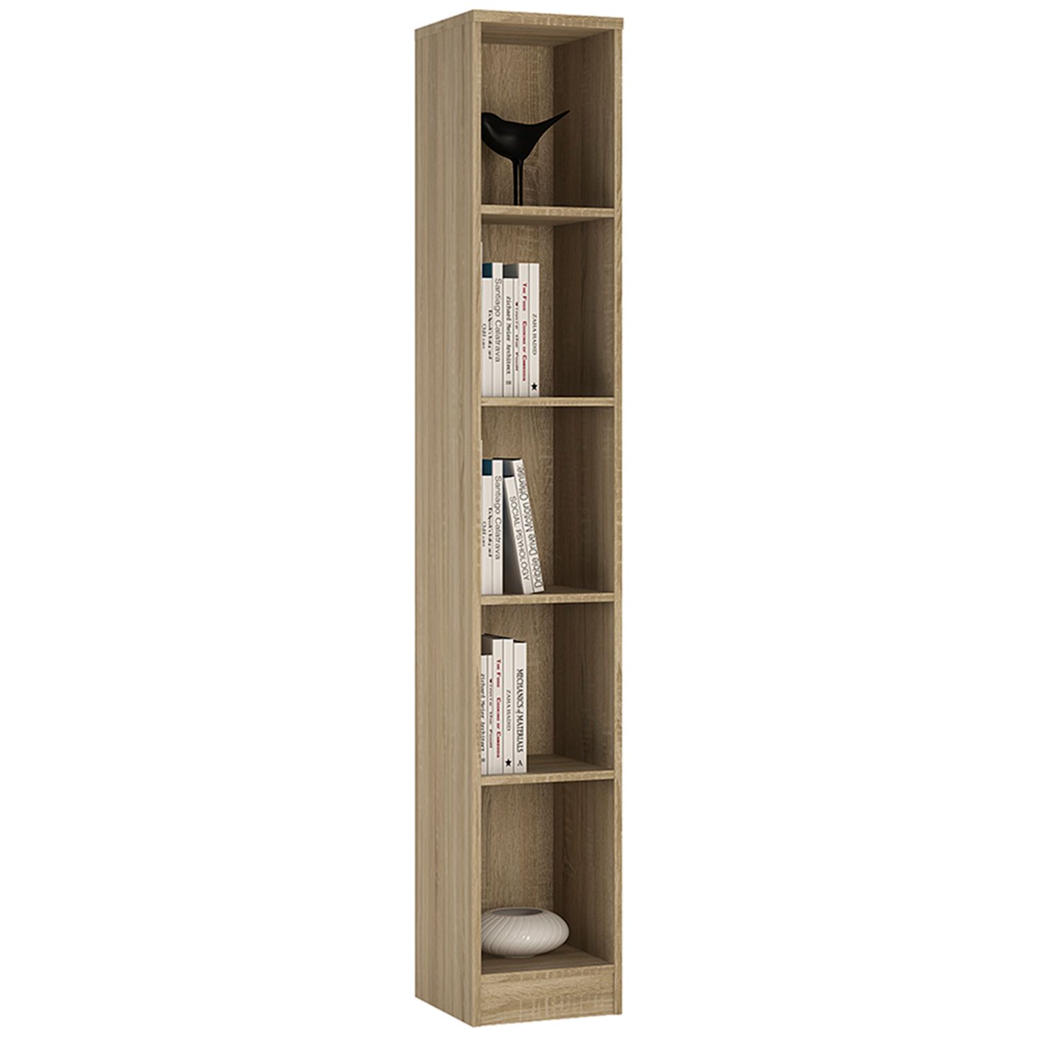 4 You Tall Narrow Bookcase - Sonama Oak - Rosalind Collection
