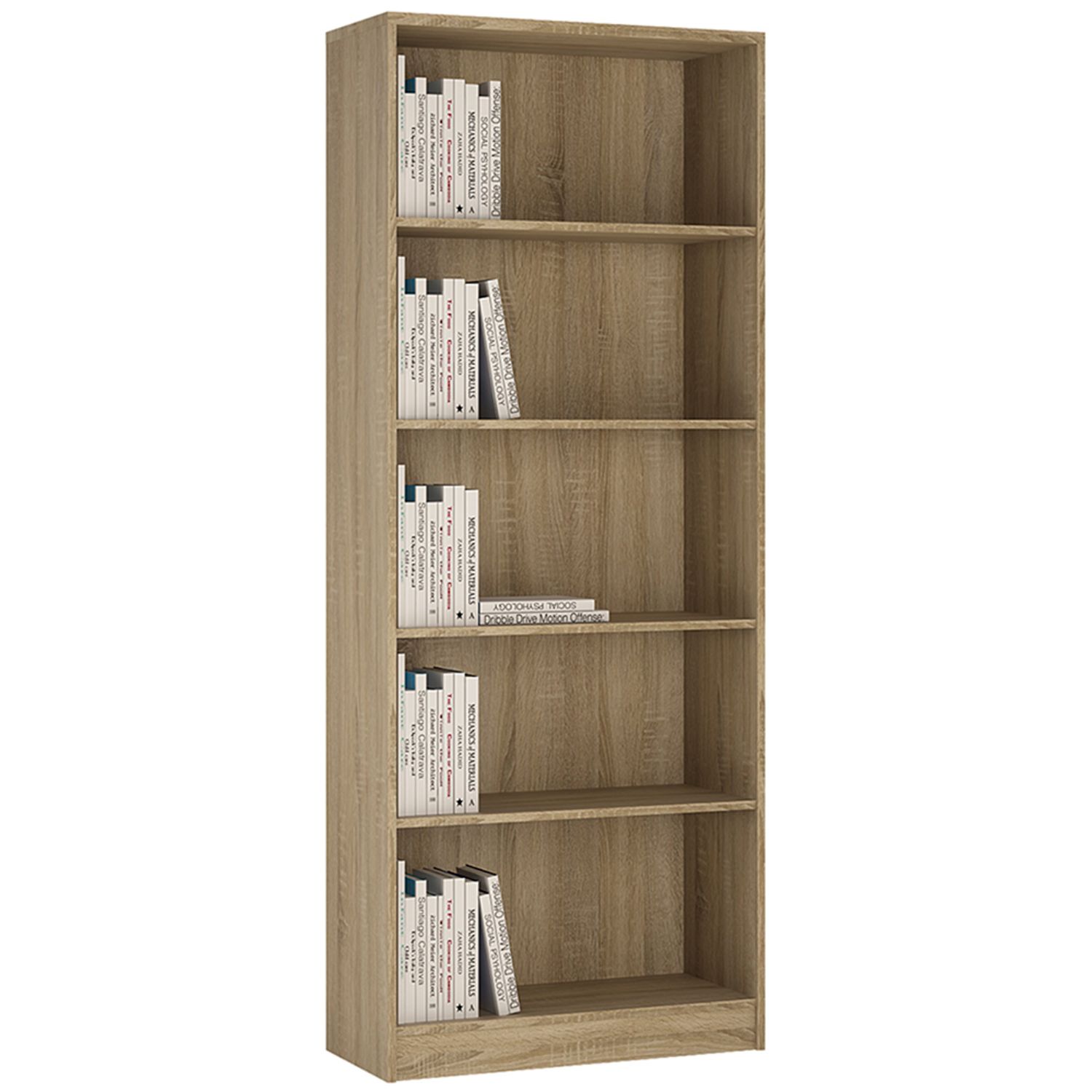 4 You Tall Wide Bookcase - Sonama Oak - Rosalind Collection