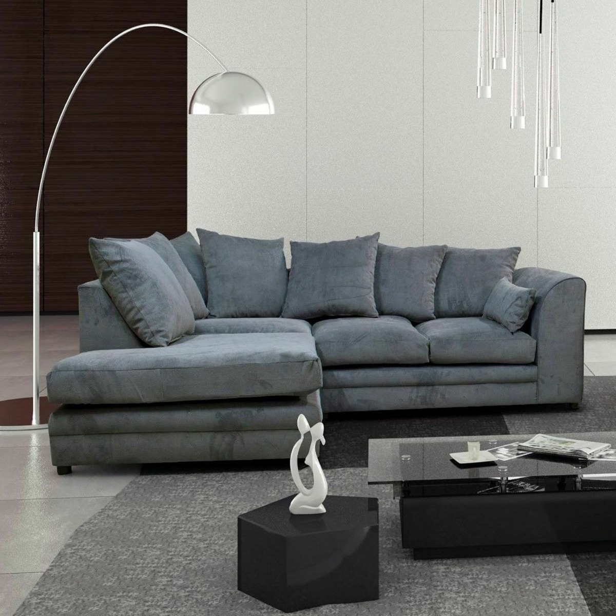 Premium Fabric Corner Sofa Left or Right - Grey - Steve and Co Mills