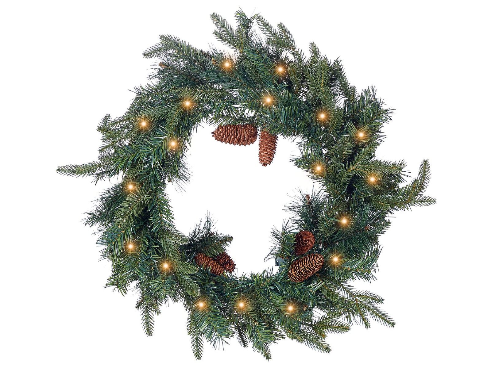 Northernstar Pre-Lit Christmas Wreath 60 cm - Green - Gemini Interiors