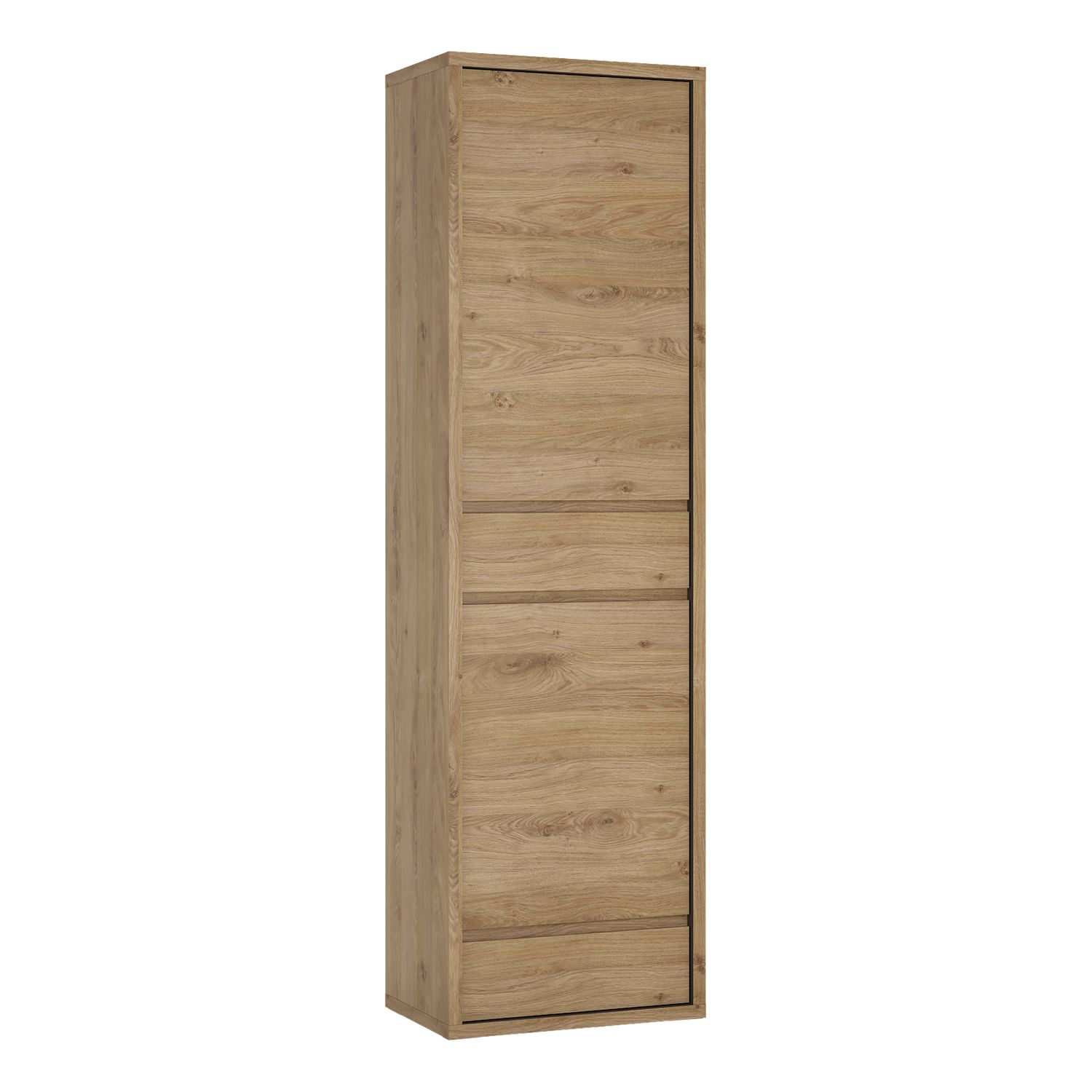 Shetland 2 Door 2 Drawer narrow cabinet - Shetland Oak Finish - Rosalind Collection