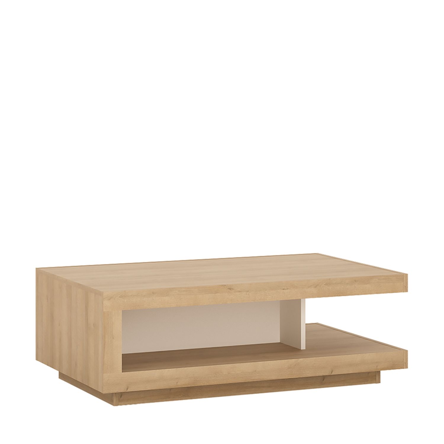 Lyon Designer coffee table - Riviera Oak/White high gloss - Rosalind Collection