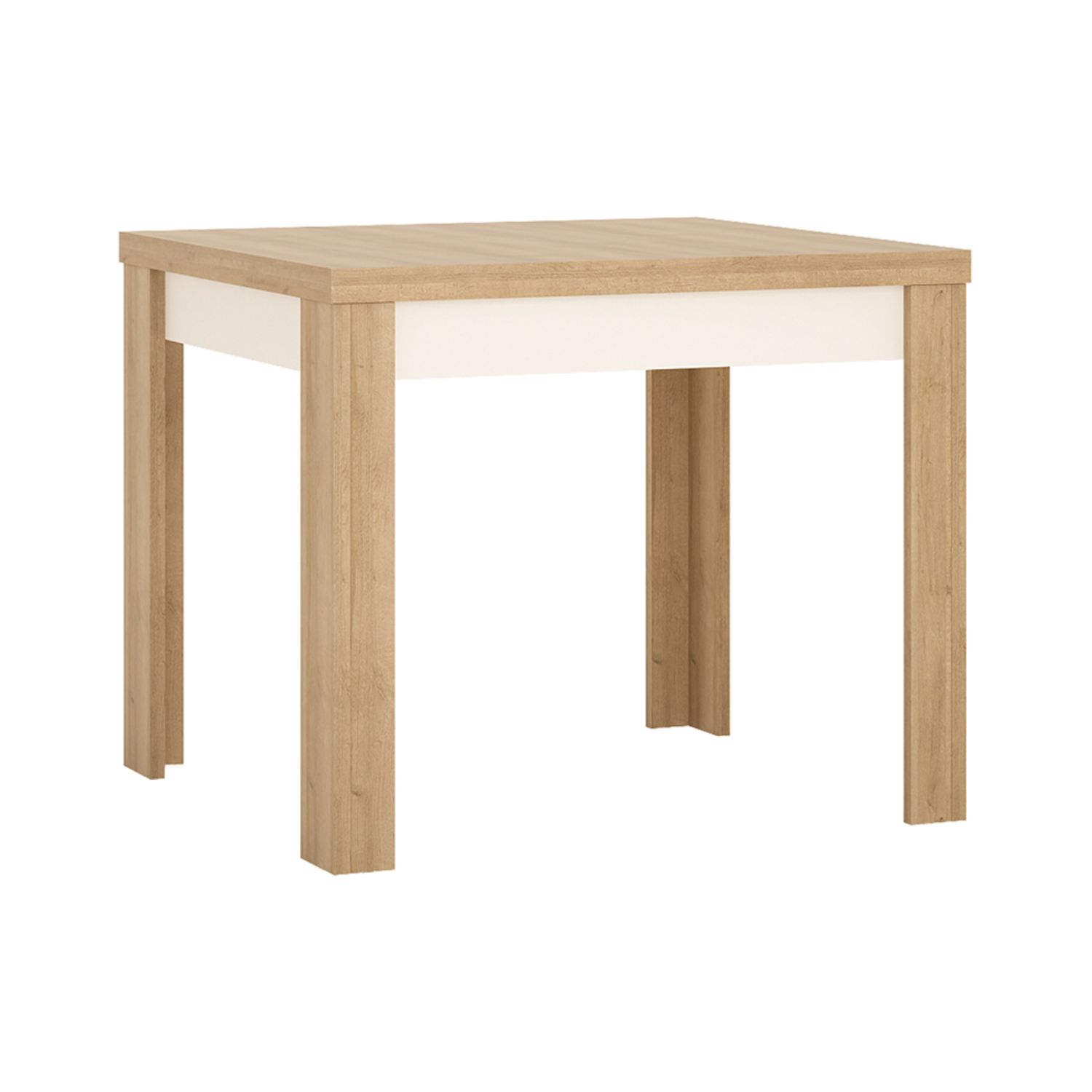 Lyon Small exdending dining table 90/180cm - Riviera Oak/White high gloss - Rosalind Collection