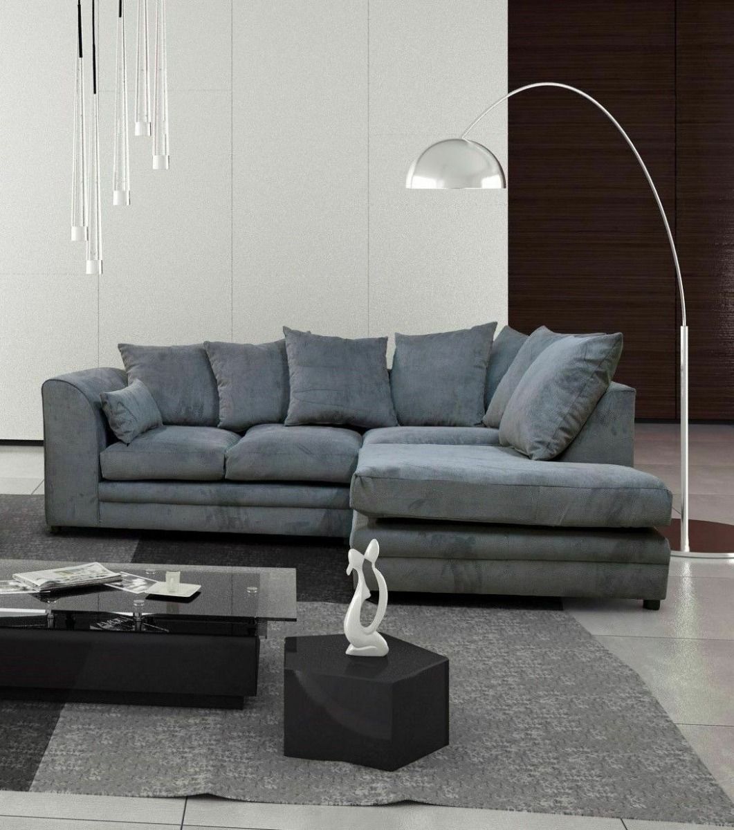 CASPER Fabric 4 Seater L Shaped - Right Hand Facing Corner Sofa - Grey - Steve and Co Mills