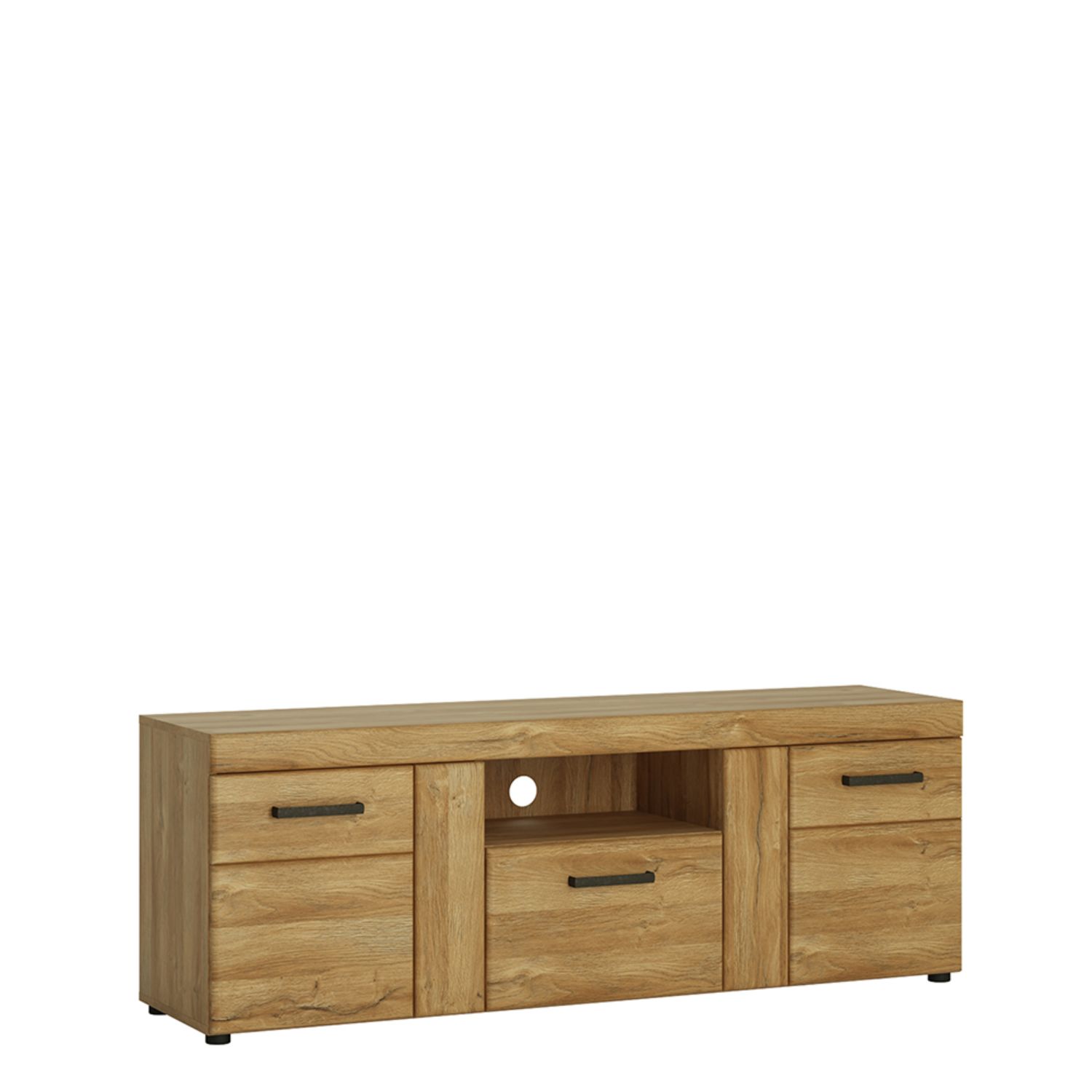 Cortina 2 door 1 drawer tall TV cabinet - Grandson Oak - Rosalind Collection