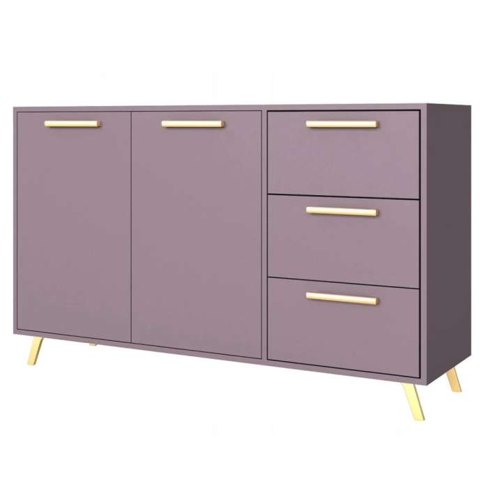 BARNSLEY 2 Door Sideboard with 3 Drawers - Plum - Avellino & Wells