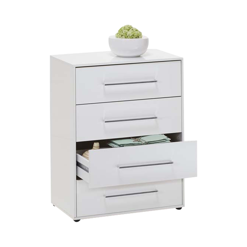 Juli 1 Up 4 Drawer Storage Chest - White Gloss - Wimex Distribution