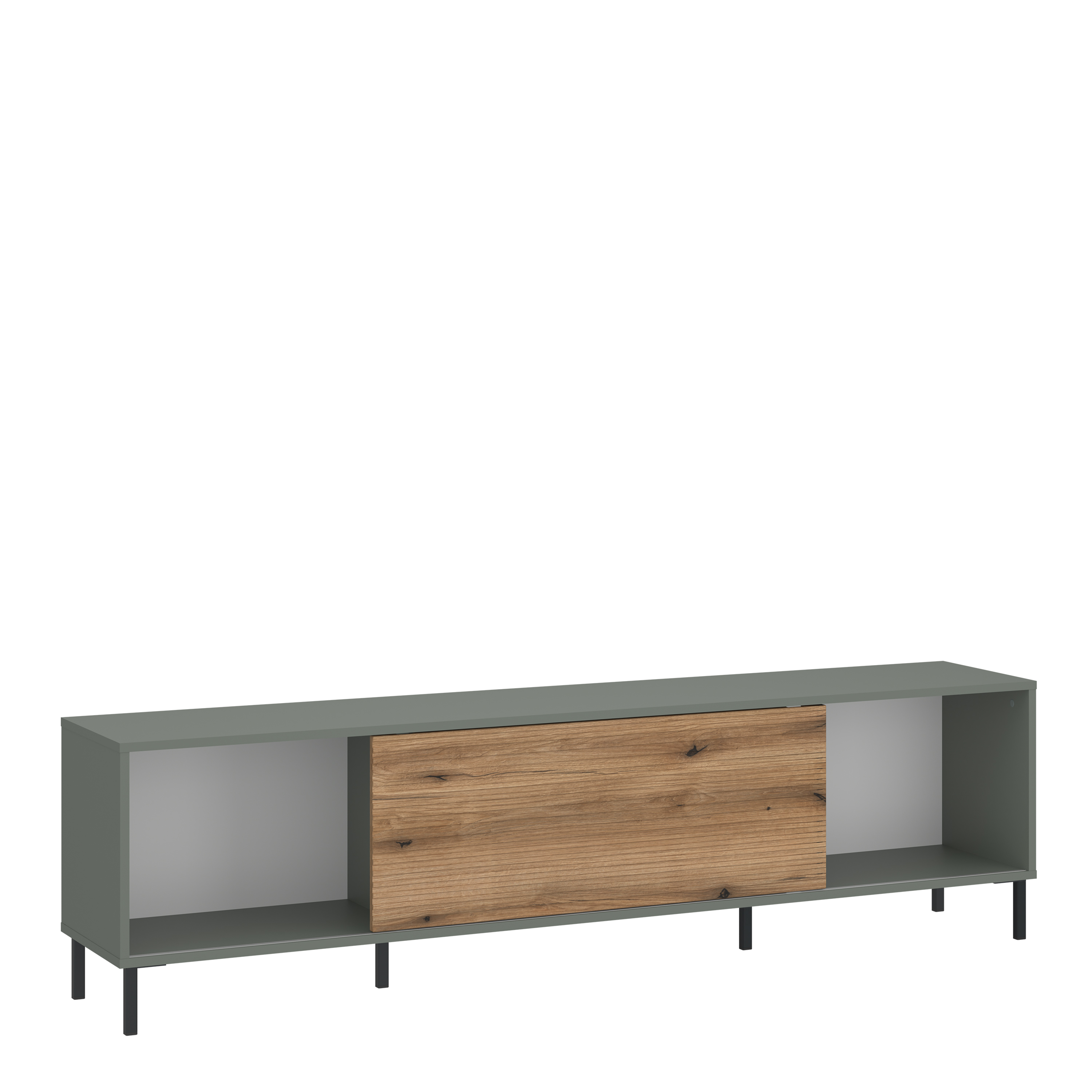 TV Stand - DARWIN 1 Door Media Unit Green and Oak 50cm - Rosalind Collection