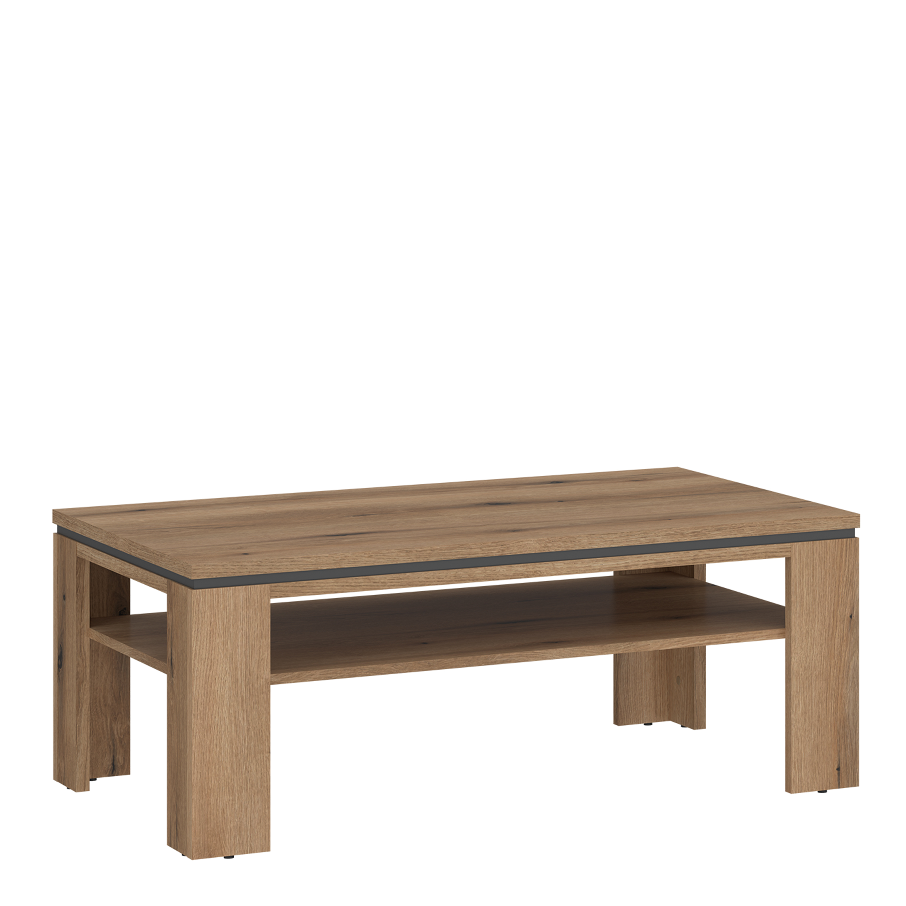 Coffee Table - ARUNDEL Coffee Table Oak and Grey 110cm - Rosalind Collection