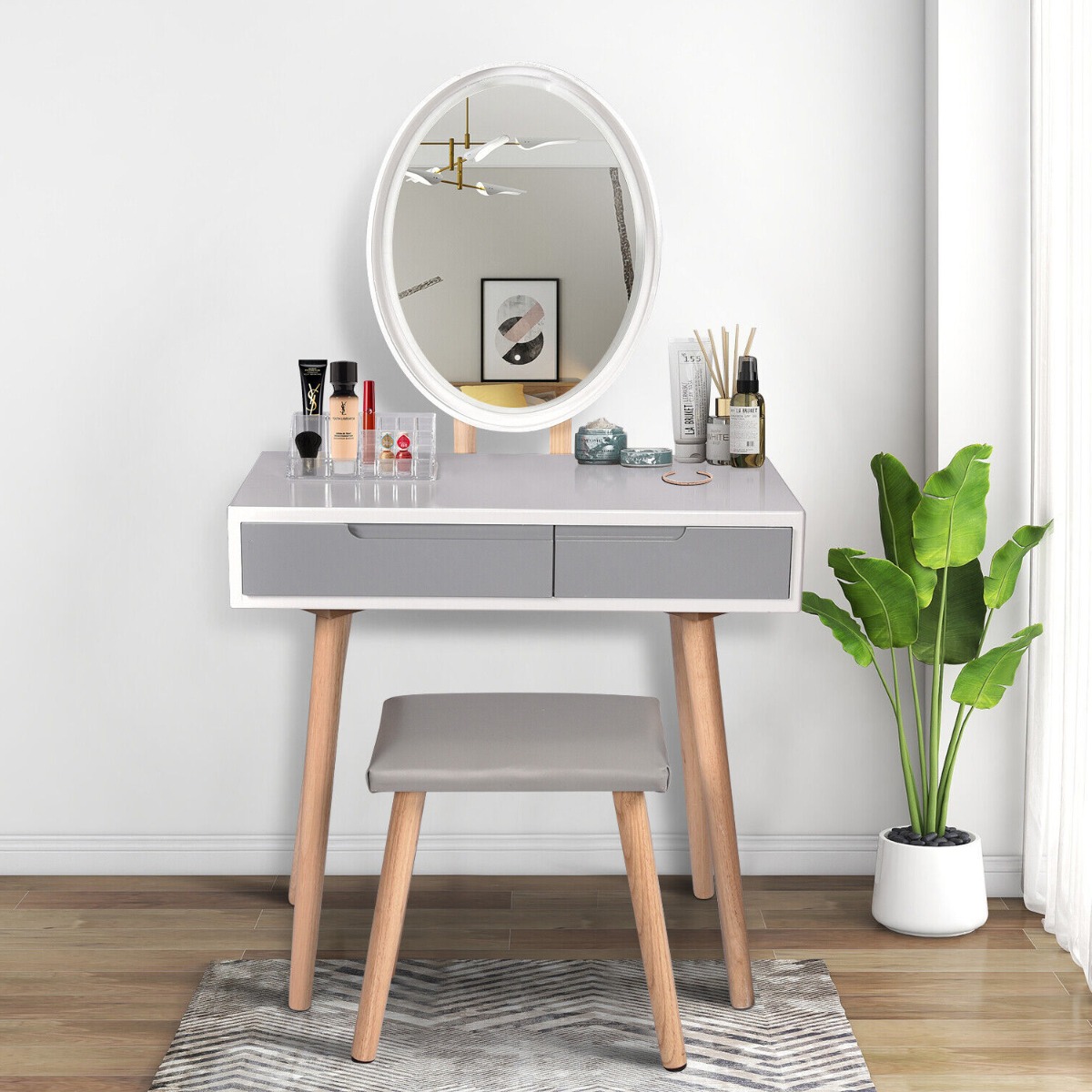 Dressing Table - UNIQUE Dresser Grey and White 54cm - Bedroom & More