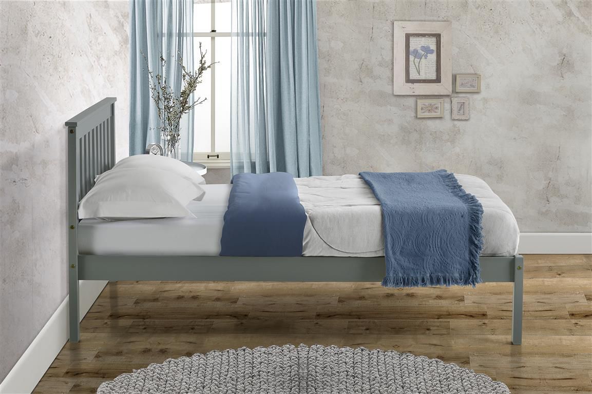 Birlea Denver Low End Wood Grey Bed Frame - Small Double 4ft - Birlea Essentials