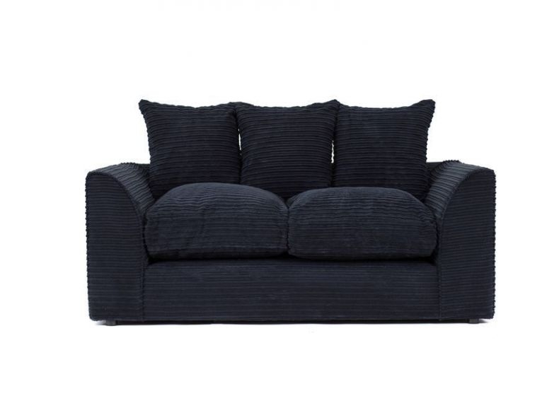 PORTO Jumbo Cord 2 Seater Sofa - Black - Interior Masters