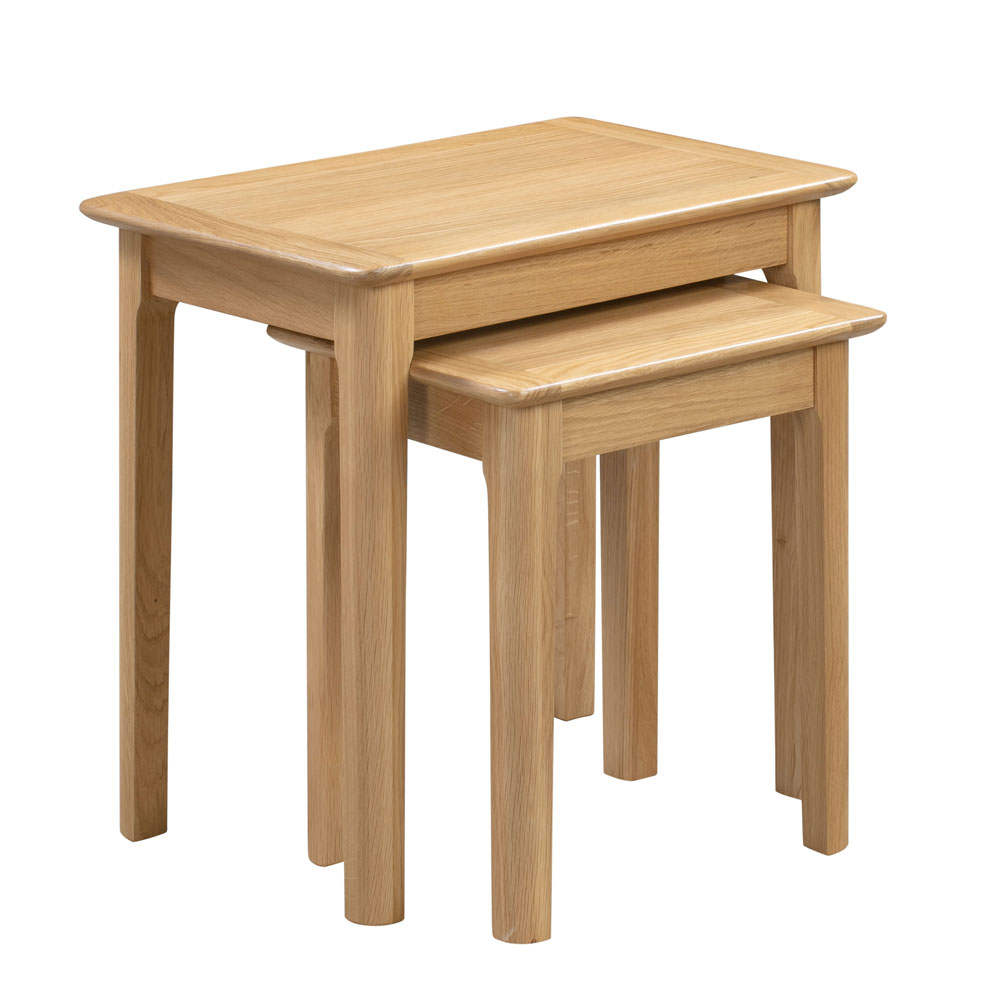 Cotswold Simple Design Nest Of 2 Tables - Oak - JB Collections