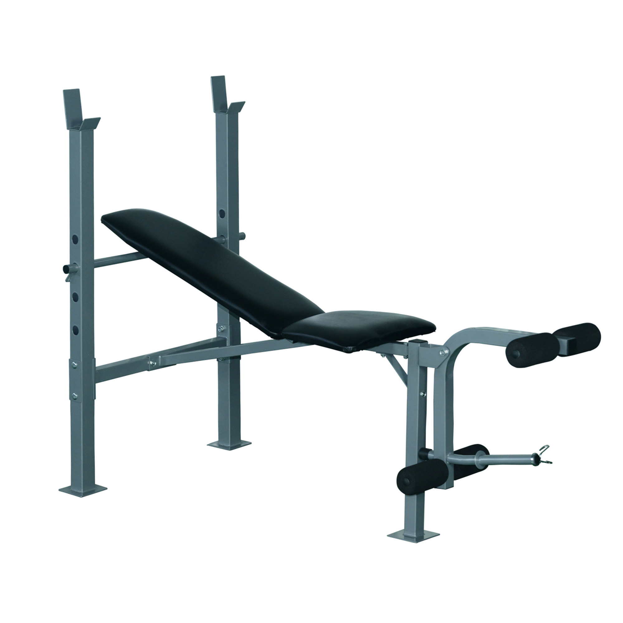 Heavy Duty Adjustable Multi Gym Chest Leg Arm Weight Bench w/4 Incline Postions - Black/Silver - Life Essentials