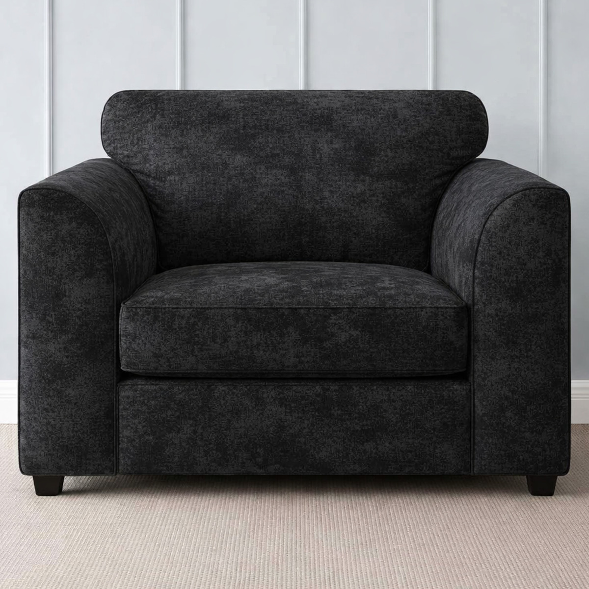 LORVANI Fabric Armchair - Black - Home Done