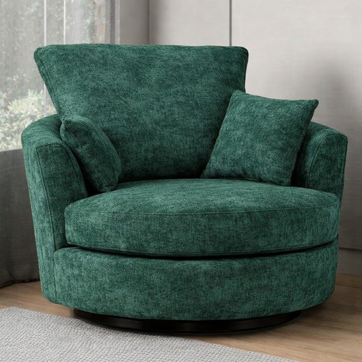 LORVANI Fabric Swivel Chair - Teal - Home Done