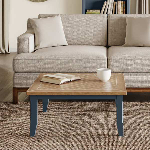 Ransley Blue Oak Parquet Square Open Coffee Table - Vantage Point