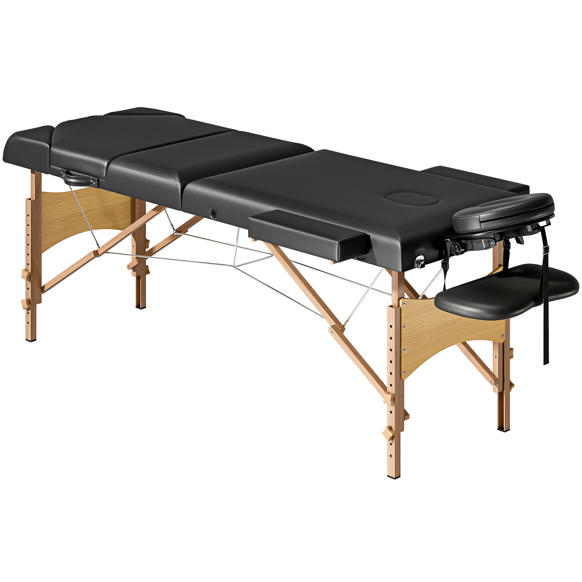 HERON Foldable Massage Table Black - Life Essentials
