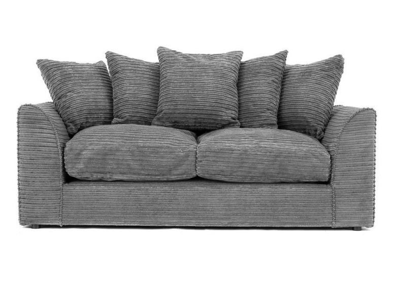 PORTO Jumbo Cord 3 Seater Sofa - Grey - Interior Masters