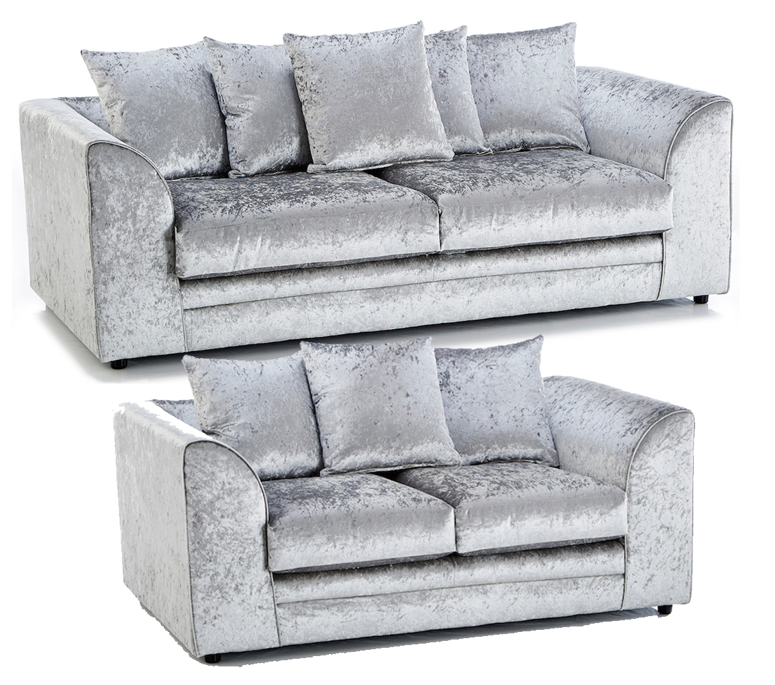 Arabia Crushed Velvet 3 Seater and 2 Seater Sofa Set - Home Done