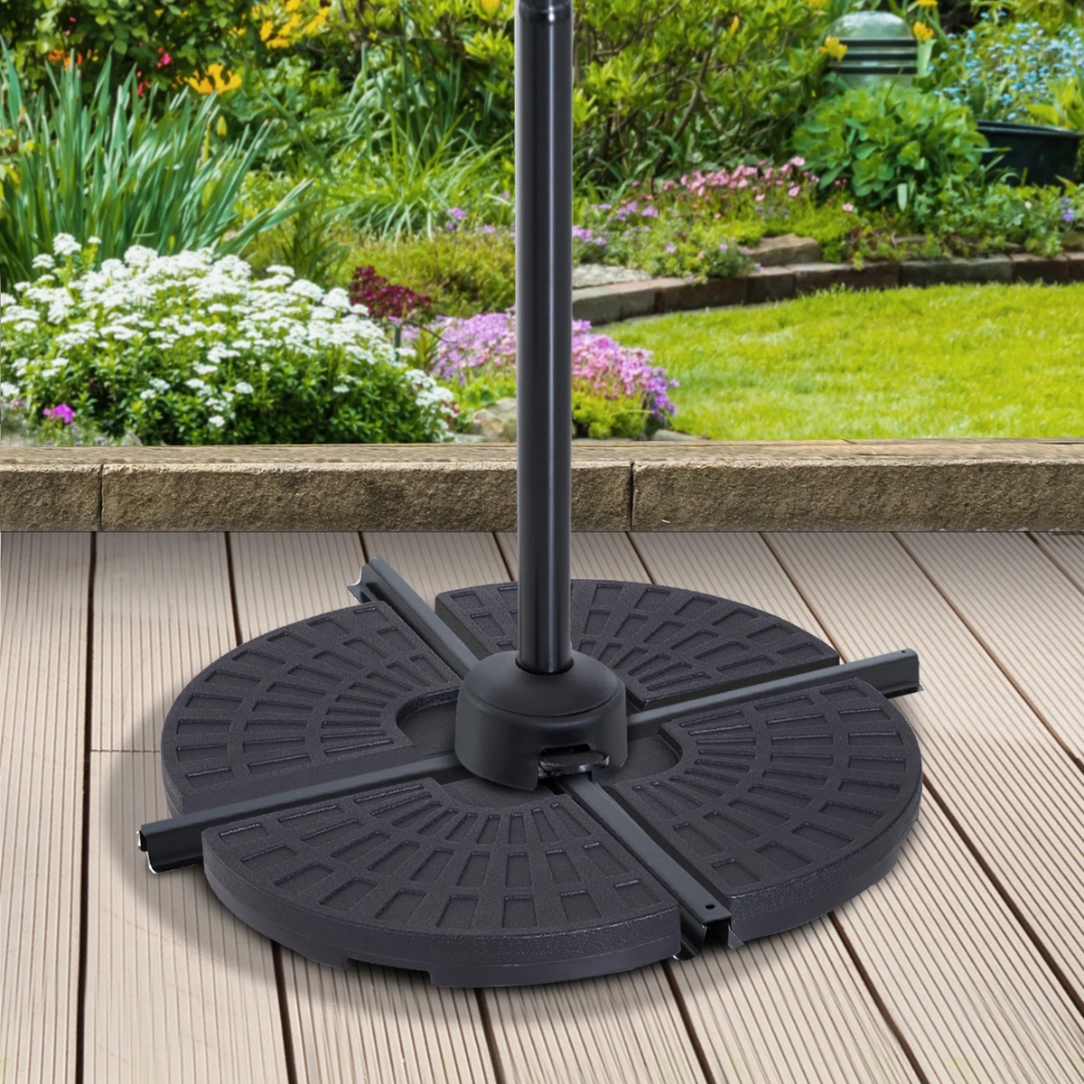4PCs Portable Umbrella Base - Black - The Garden Savant