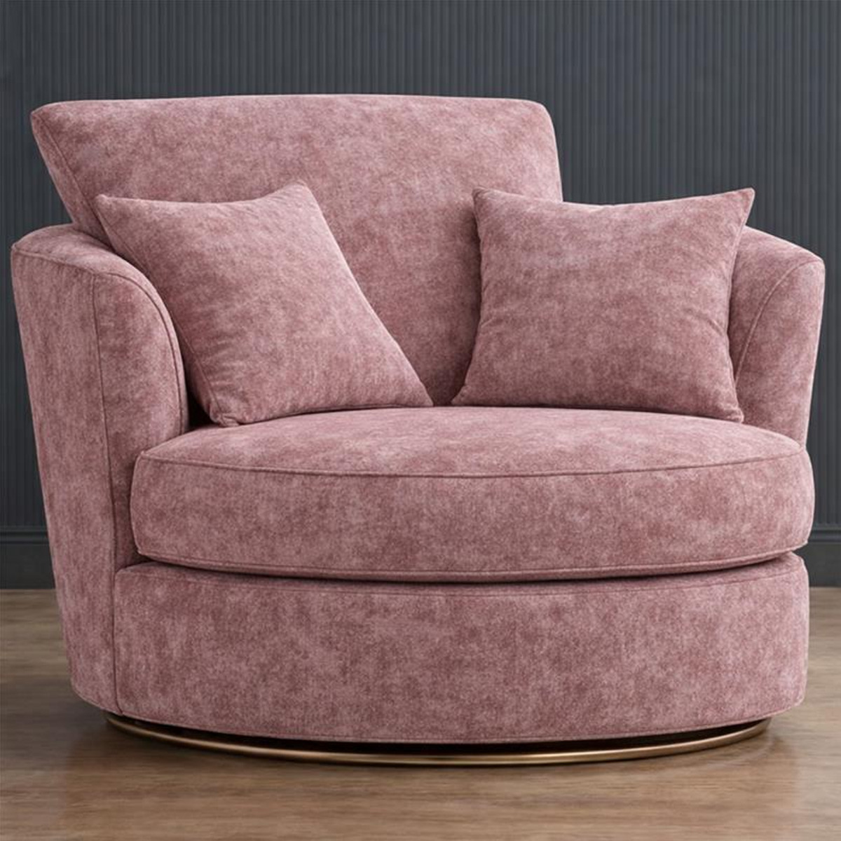 LORVANI Fabric Swivel Chair - Pink - Home Done