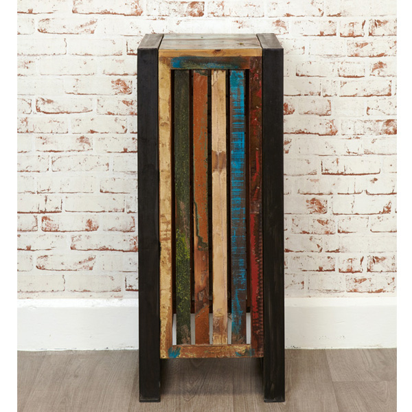 Laura Urban Edge Tall Slatted Lamp Table - Natural Wood - Vantage Point