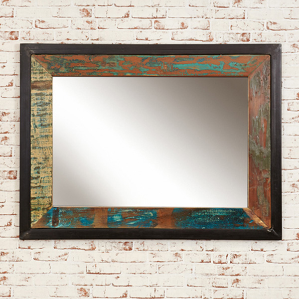 Laura Reclaimed Timber Contemporary Large Mirror - Vantage Point