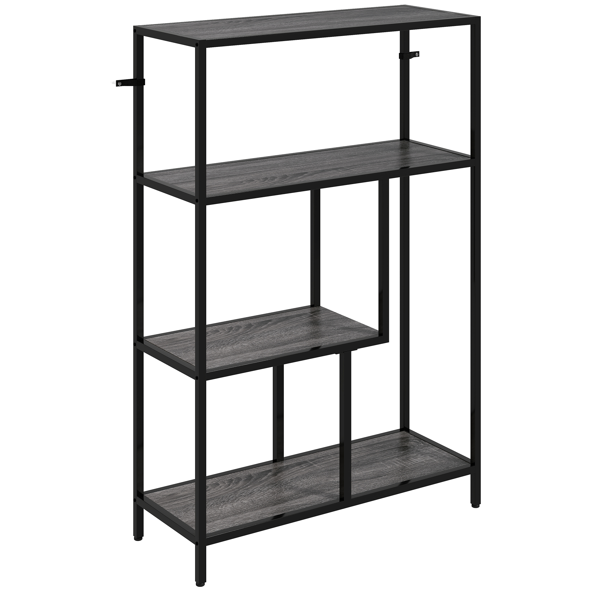 HERON 4 Tier Bookshelf Charcoal Grey - Life Essentials