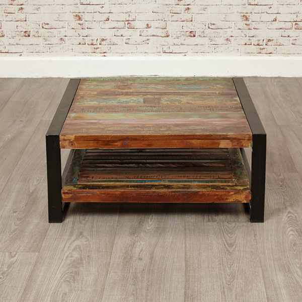 Laura Urban Edge Square Coffee Table - Natural Wood - Vantage Point