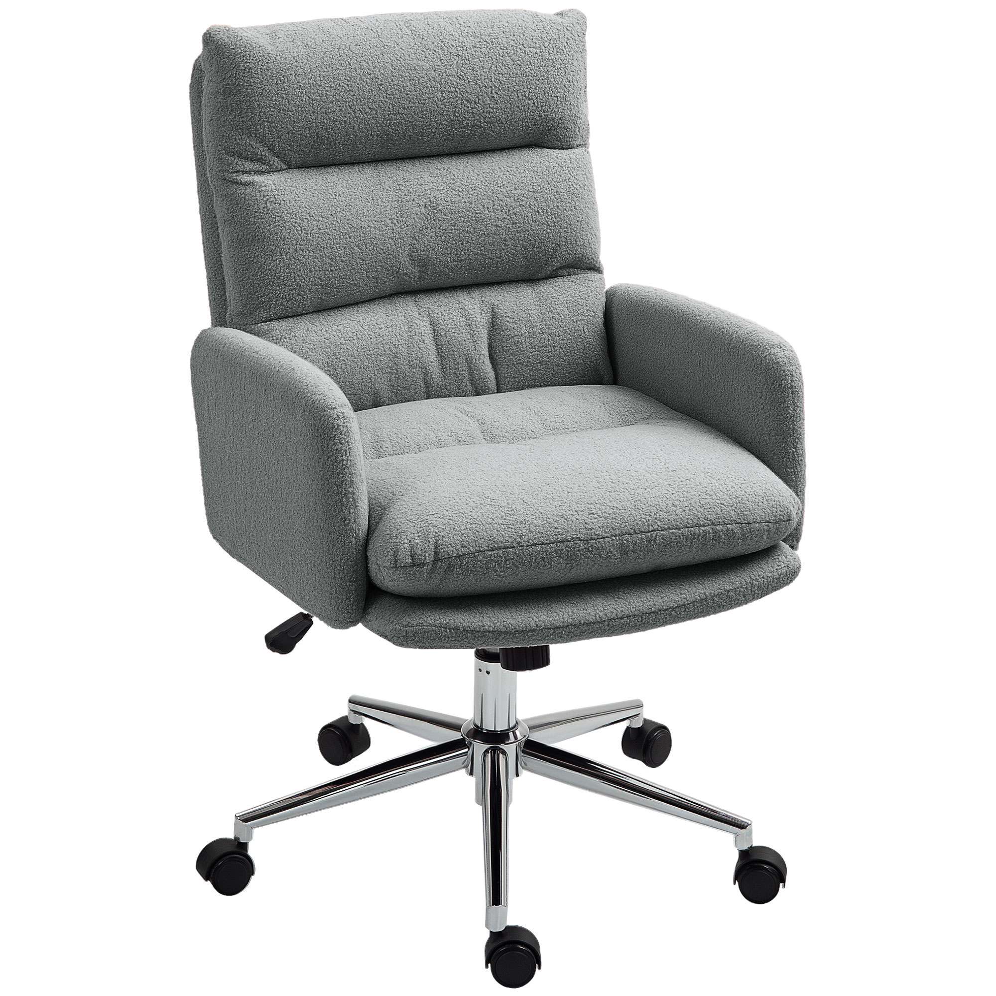 HERON 91 99cm Sherpa Fleece Office Chair Grey - Life Essentials