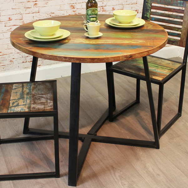 Laura Urban Edge Small Round Dining Table 100x100 - Natural Wood - Vantage Point