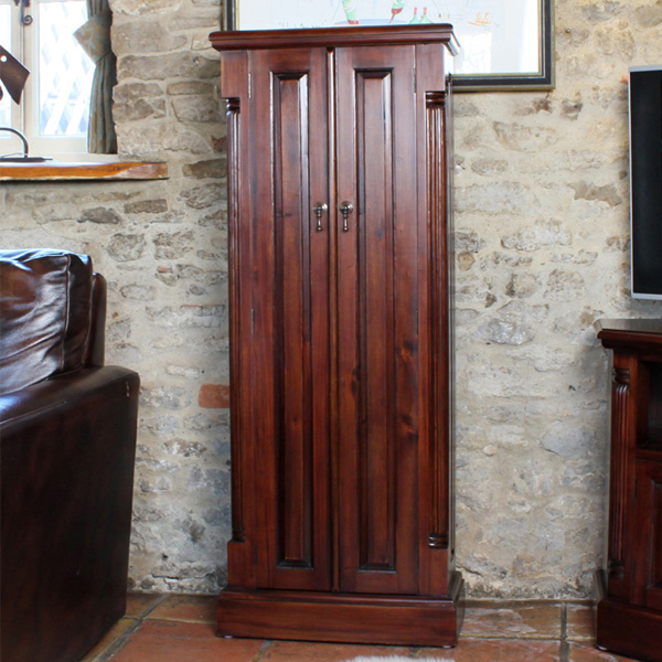 Royston Mahogany Double Door Storage DVD and CD Cupboard - Vantage Point